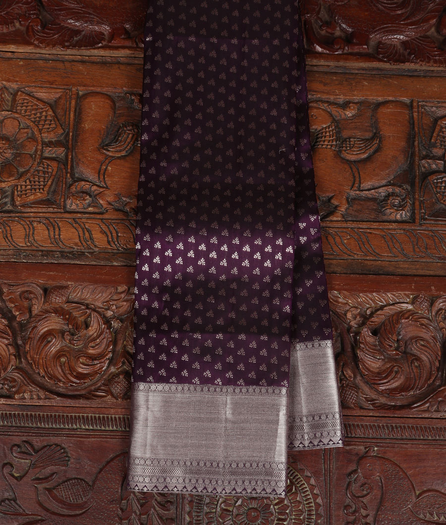Wine Purple Handwoven Kanjivaram Silk Saree T340643-image