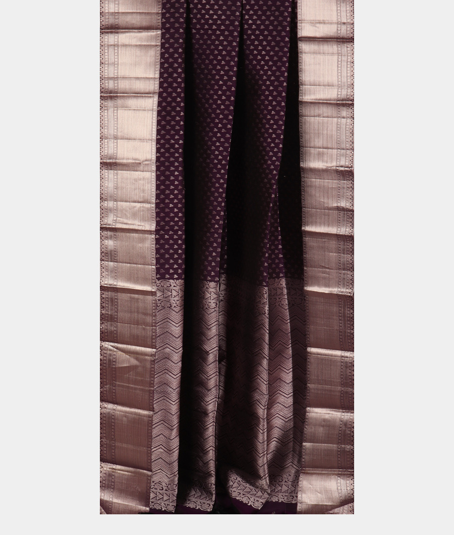 Wine Purple Handwoven Kanjivaram Silk Saree T3406432