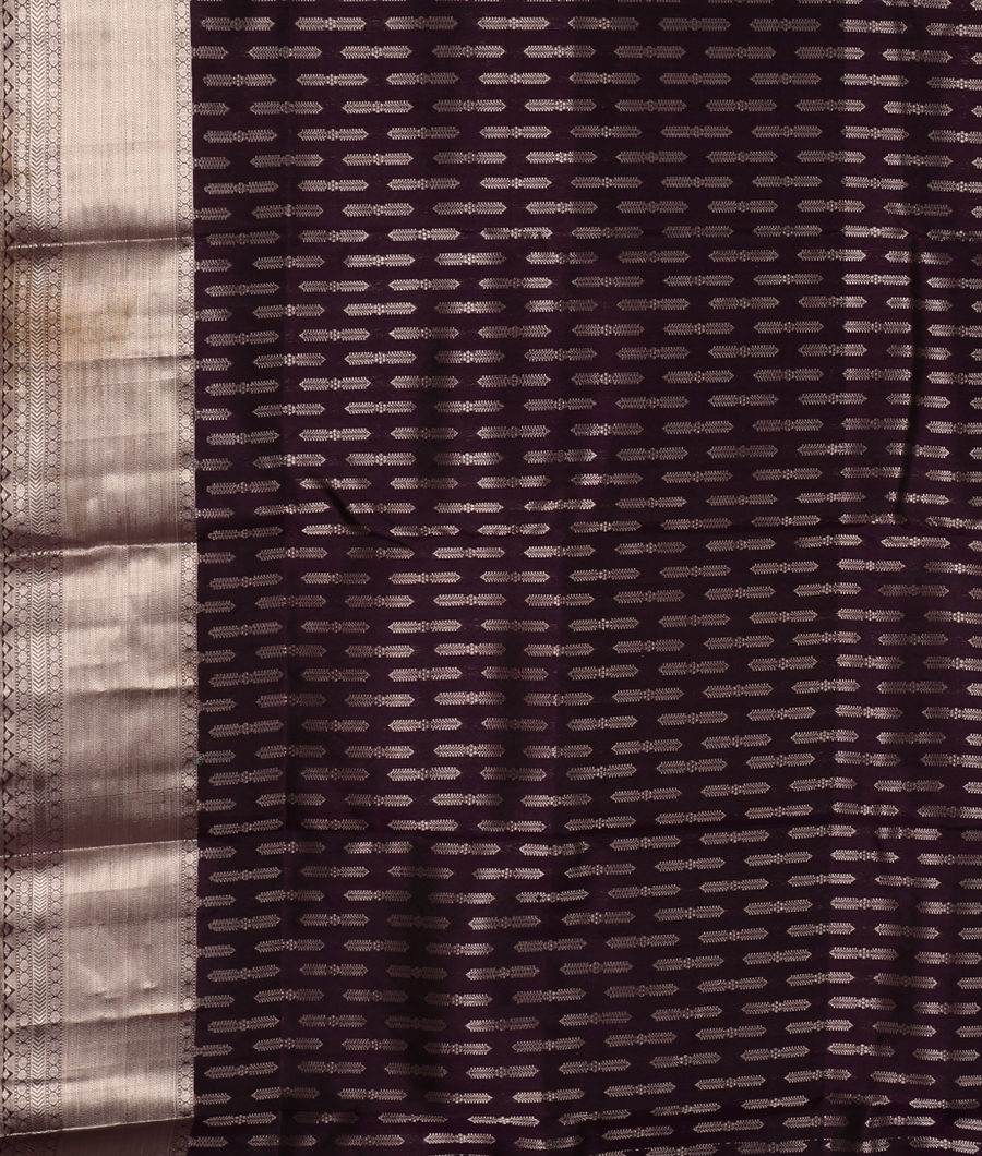 Wine Purple Handwoven Kanjivaram Silk Saree T3406433