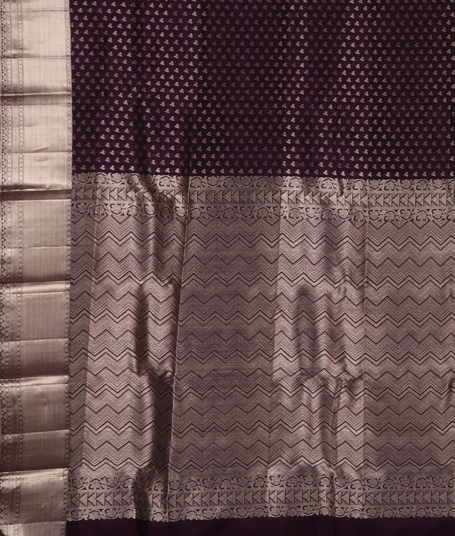 Wine Purple Handwoven Kanjivaram Silk Saree T3406434