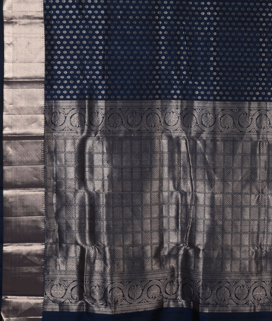 Blue Handwoven Kanjivaram Silk Saree T3264574