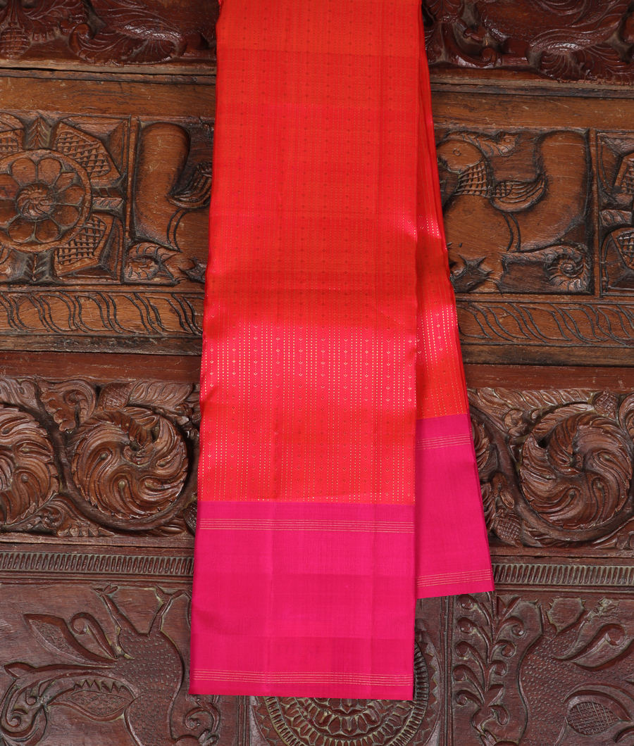 Pinkish Orange Handwoven Kanjivaram Silk Saree T336484-image