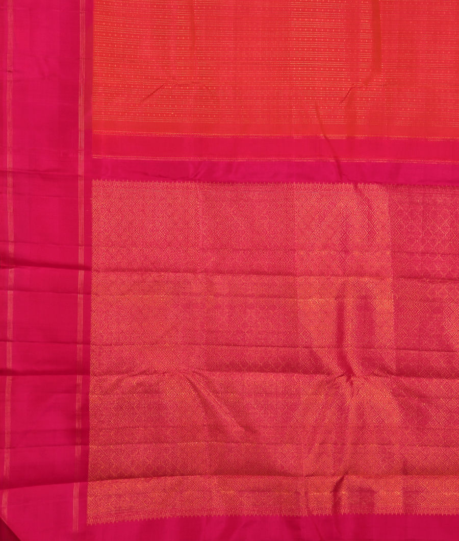 Pinkish Orange Handwoven Kanjivaram Silk Saree T3364844