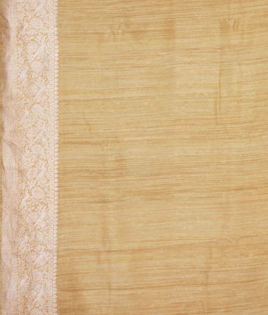 Light Yellow Banaras Tussar Saree T3417563