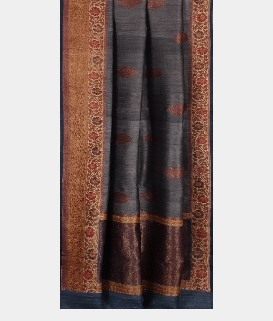 Grey Banaras Tussar Saree T3322242