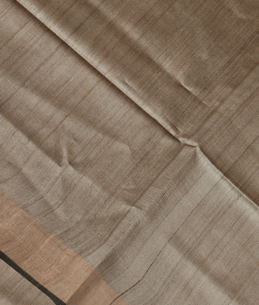 Grey Handwoven Tussar Saree T339612-image