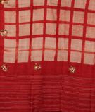 Red Tussar Embroidery Saree T3350224