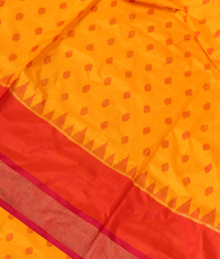 Yellow Ikat Silk Saree T94334-image