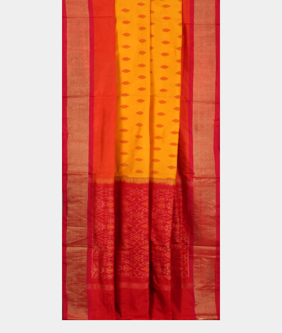 Yellow Ikat Silk Saree T943342