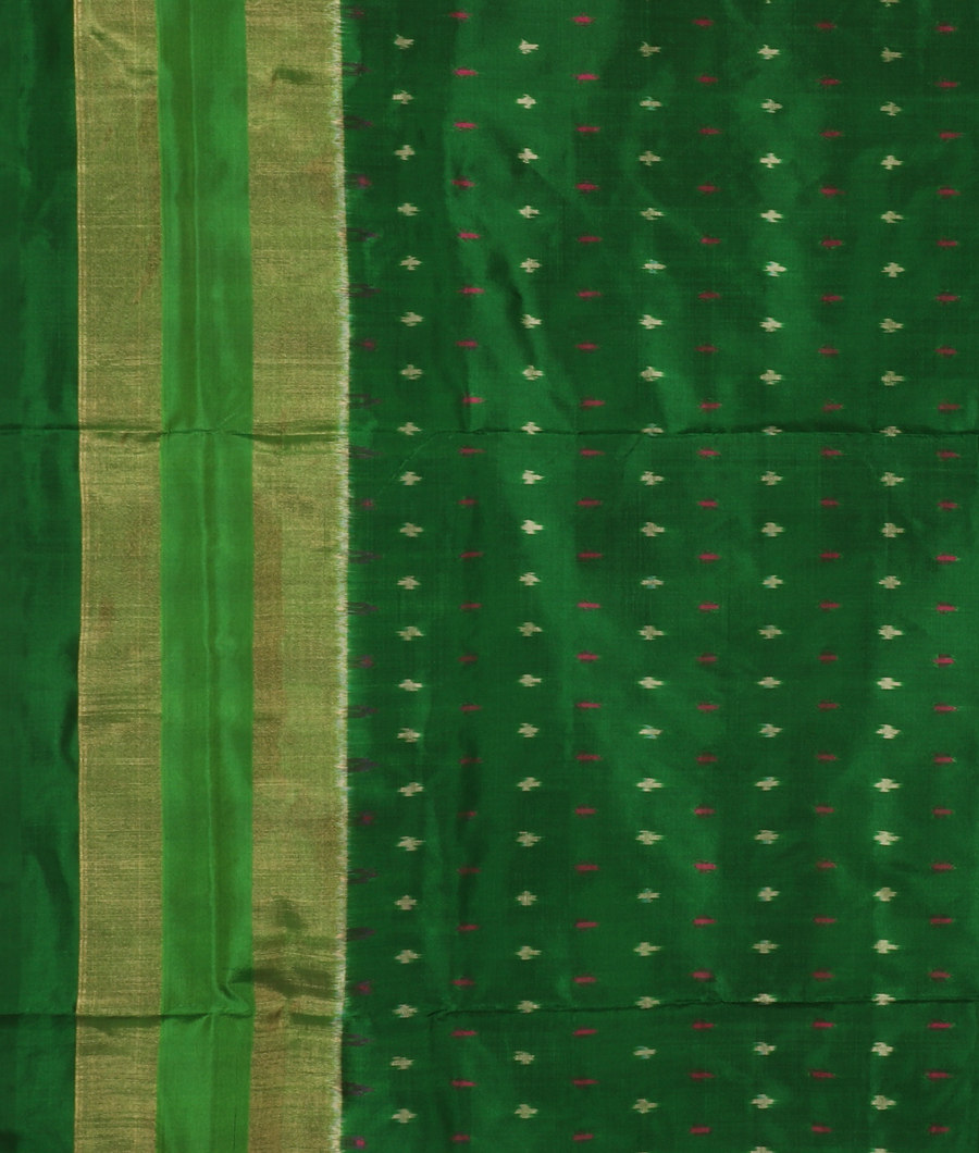 Red Ikat Silk Saree T3332523