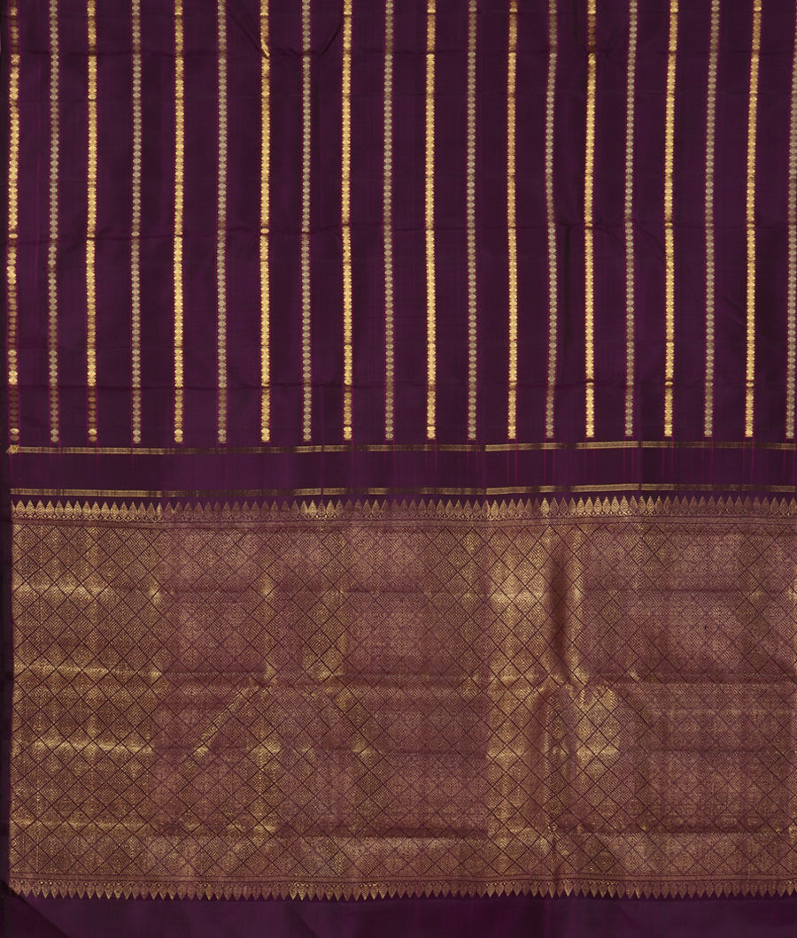 Purple Handwoven Kanjivaram Silk Saree T3349204