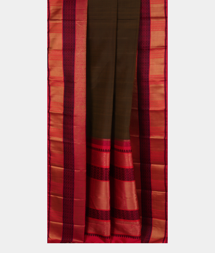 Green Handwoven Kanjivaram Silk Saree T2336792