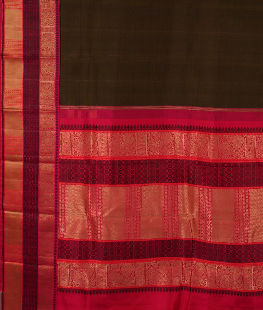 Green Handwoven Kanjivaram Silk Saree T2336794