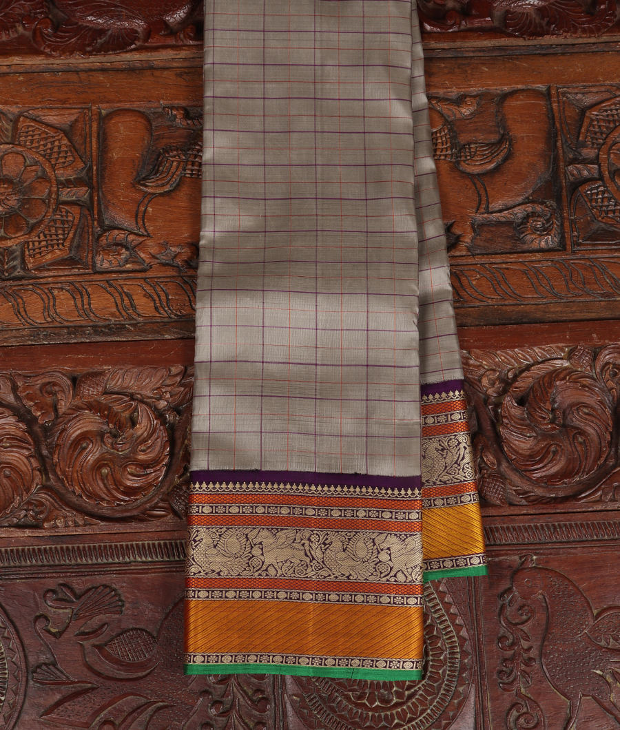 Grey Handwoven Kanjivaram Silk Saree T316606-image