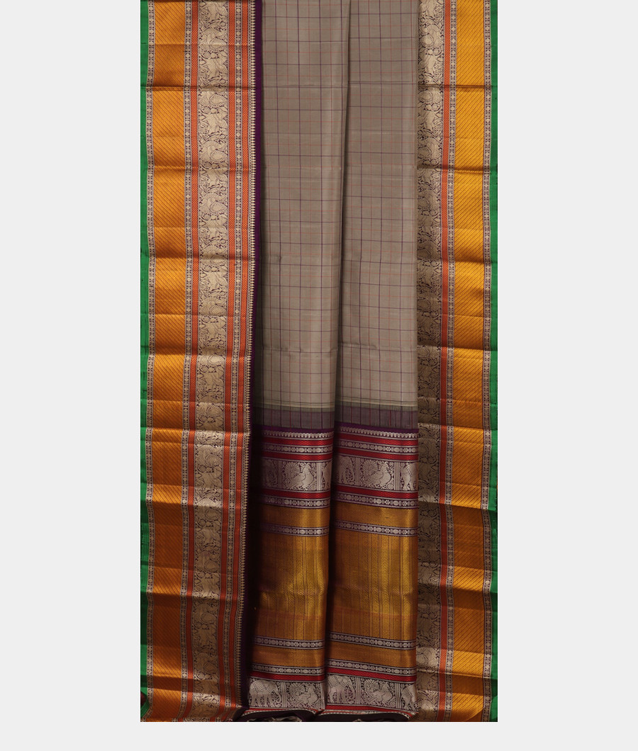 Grey Handwoven Kanjivaram Silk Saree T3166062