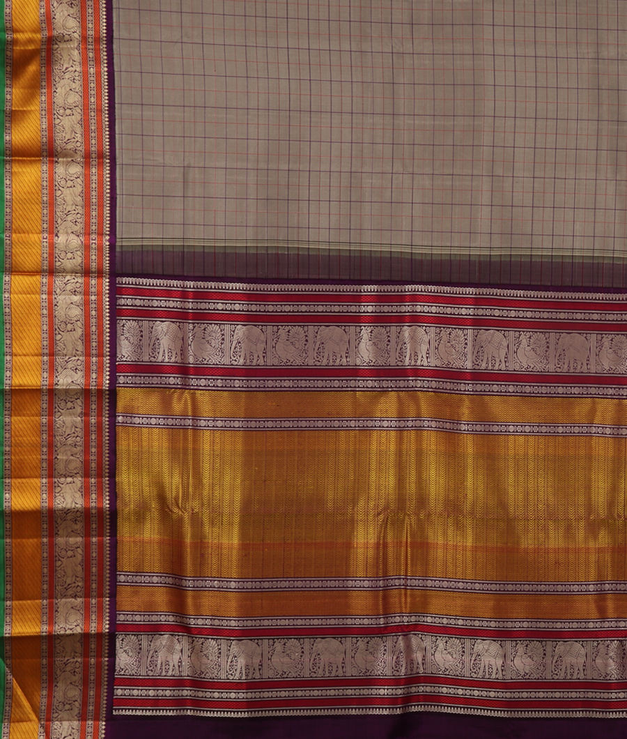 Grey Handwoven Kanjivaram Silk Saree T3166064