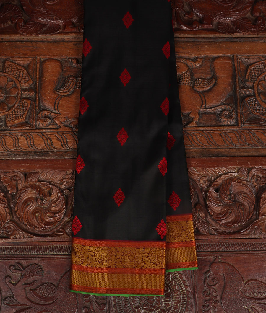 Black Handwoven Kanjivaram Silk Saree T159309-image