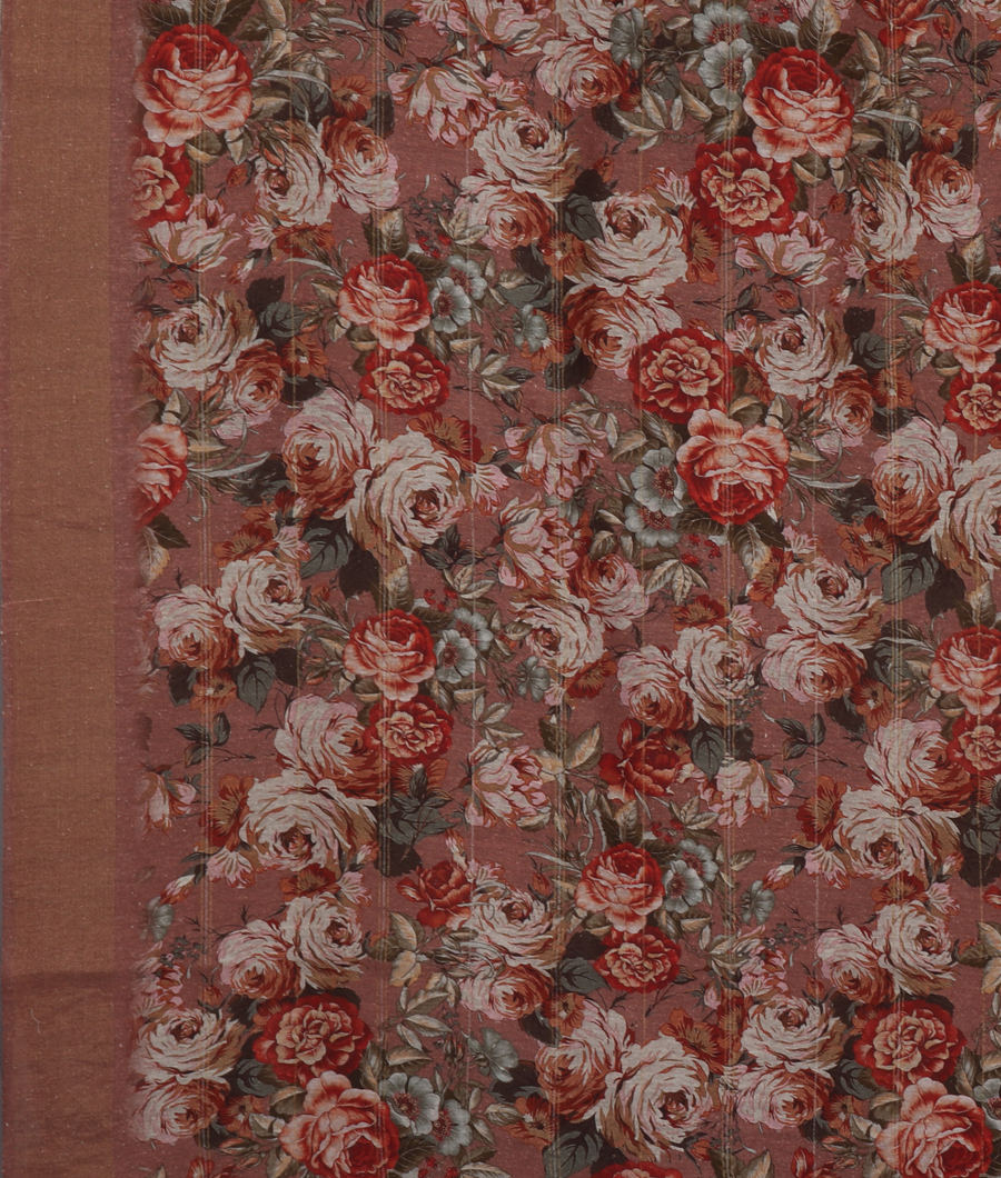 Brown Tussar Printed Saree T3404683