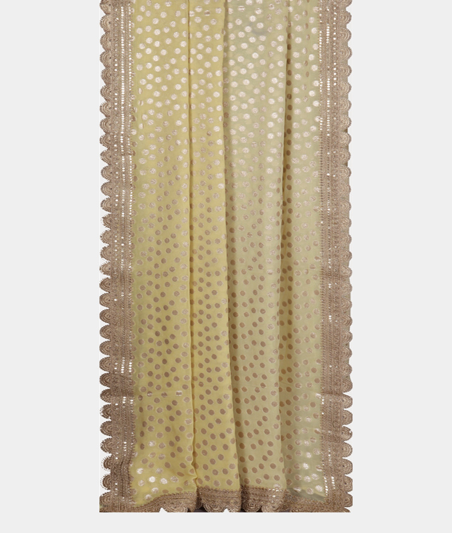 Yellow Georgette Silk Saree T3416612