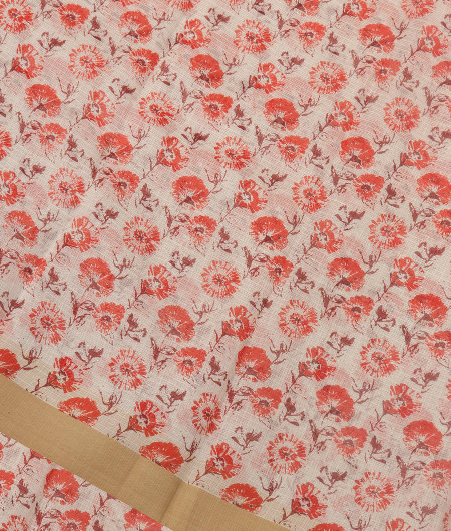 White Kota Cotton Saree T344955-image