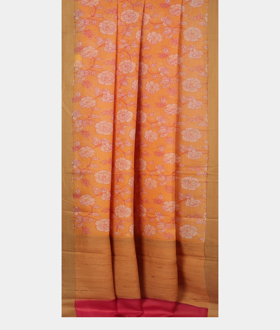 Light Peach Kota Cotton Saree T3085302