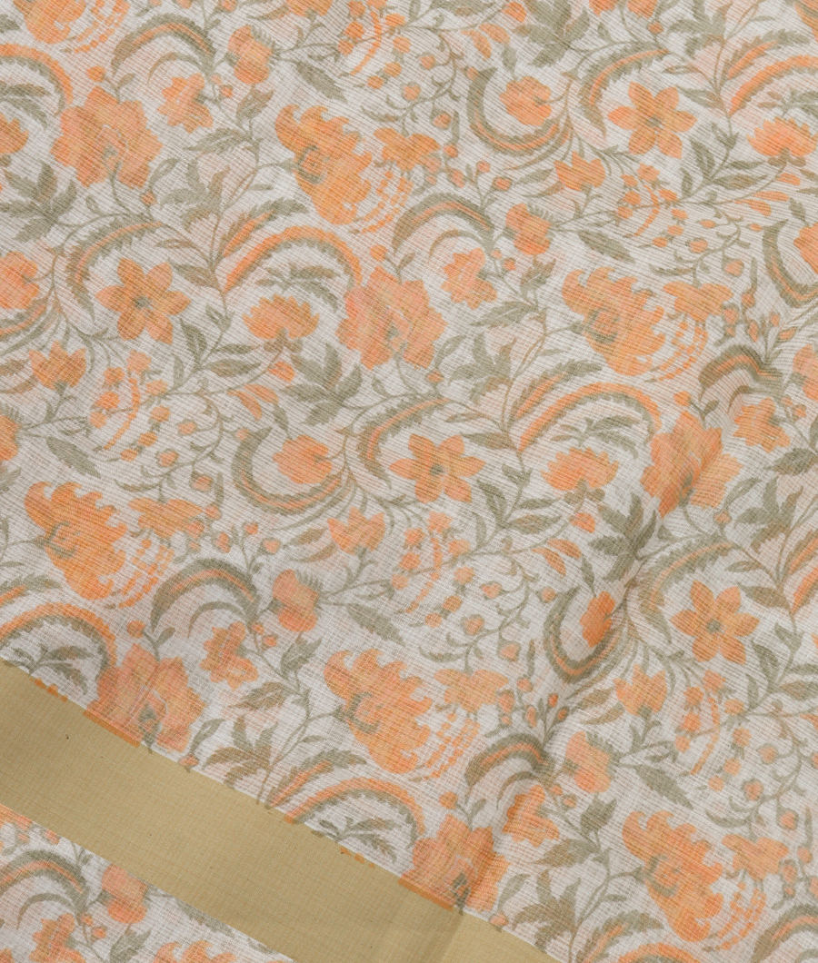 White Kota Cotton Saree T345017-image