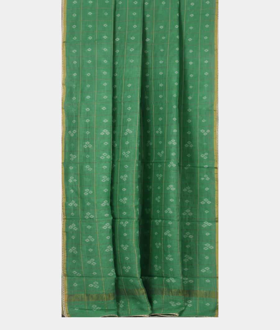 Green Kota Cotton Saree T3439092