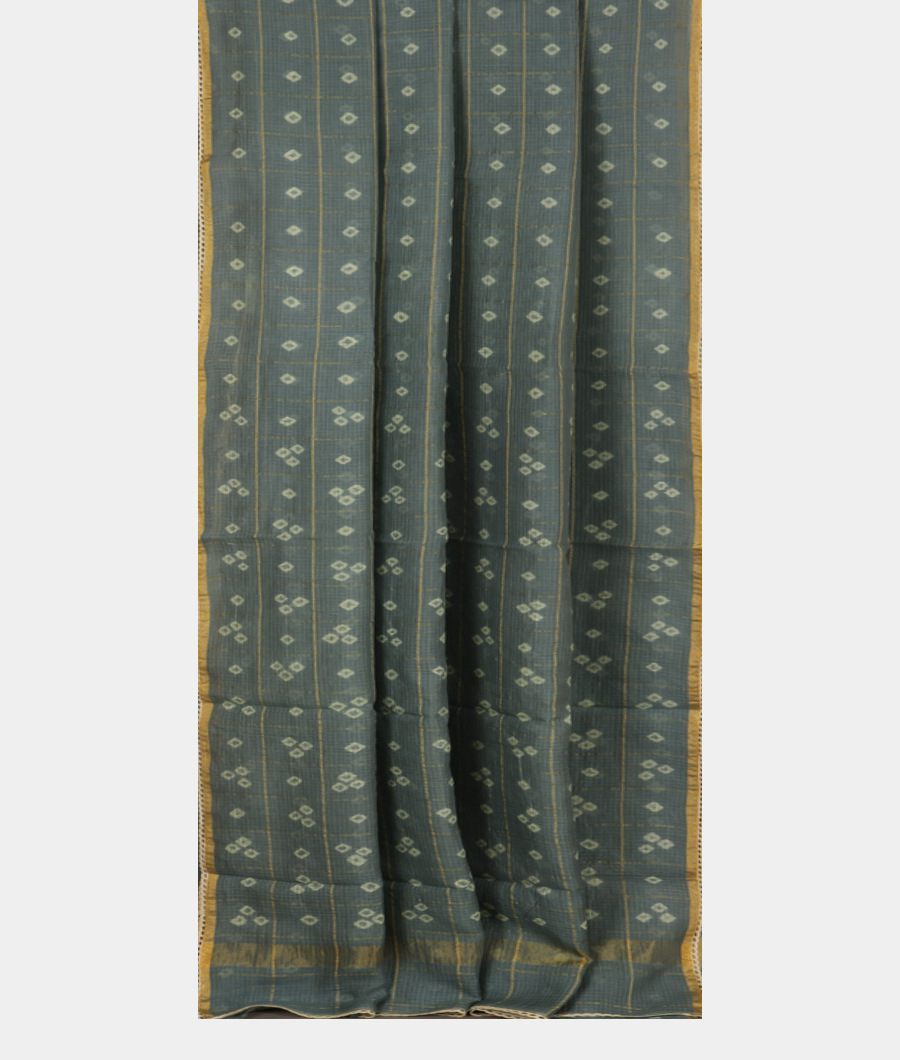 Bluish Grey Kota Cotton Saree T3439072
