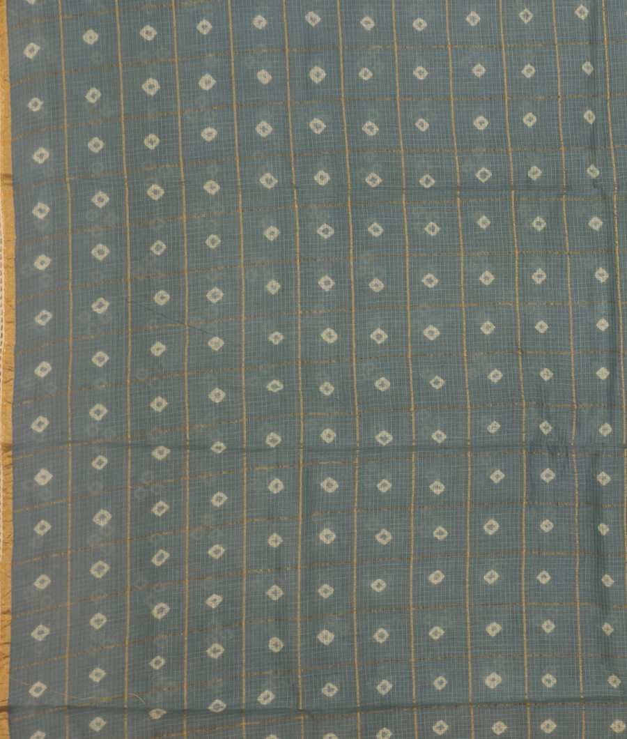 Bluish Grey Kota Cotton Saree T3439073