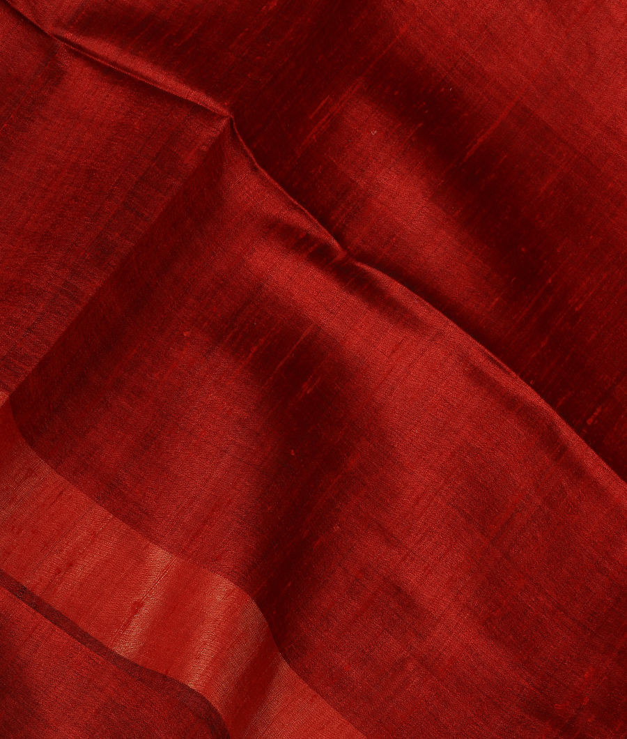 Rust Tussar Printed Saree T319322-image