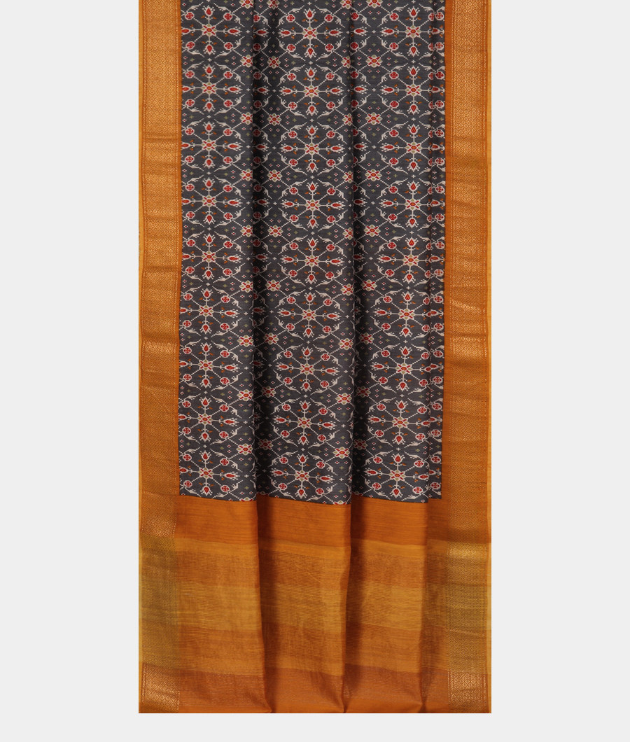 Grey Tussar Printed Saree T3370002