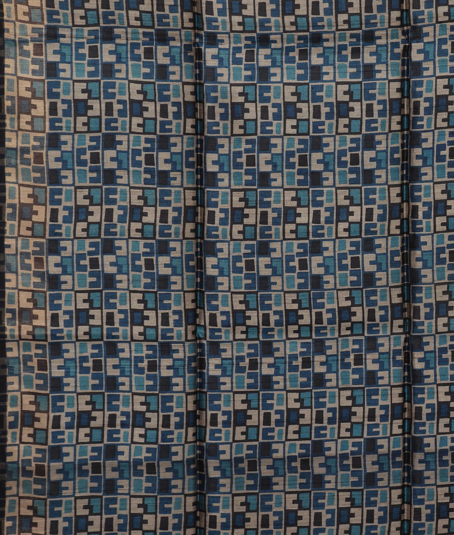 Grey Tussar Printed Saree T2898323