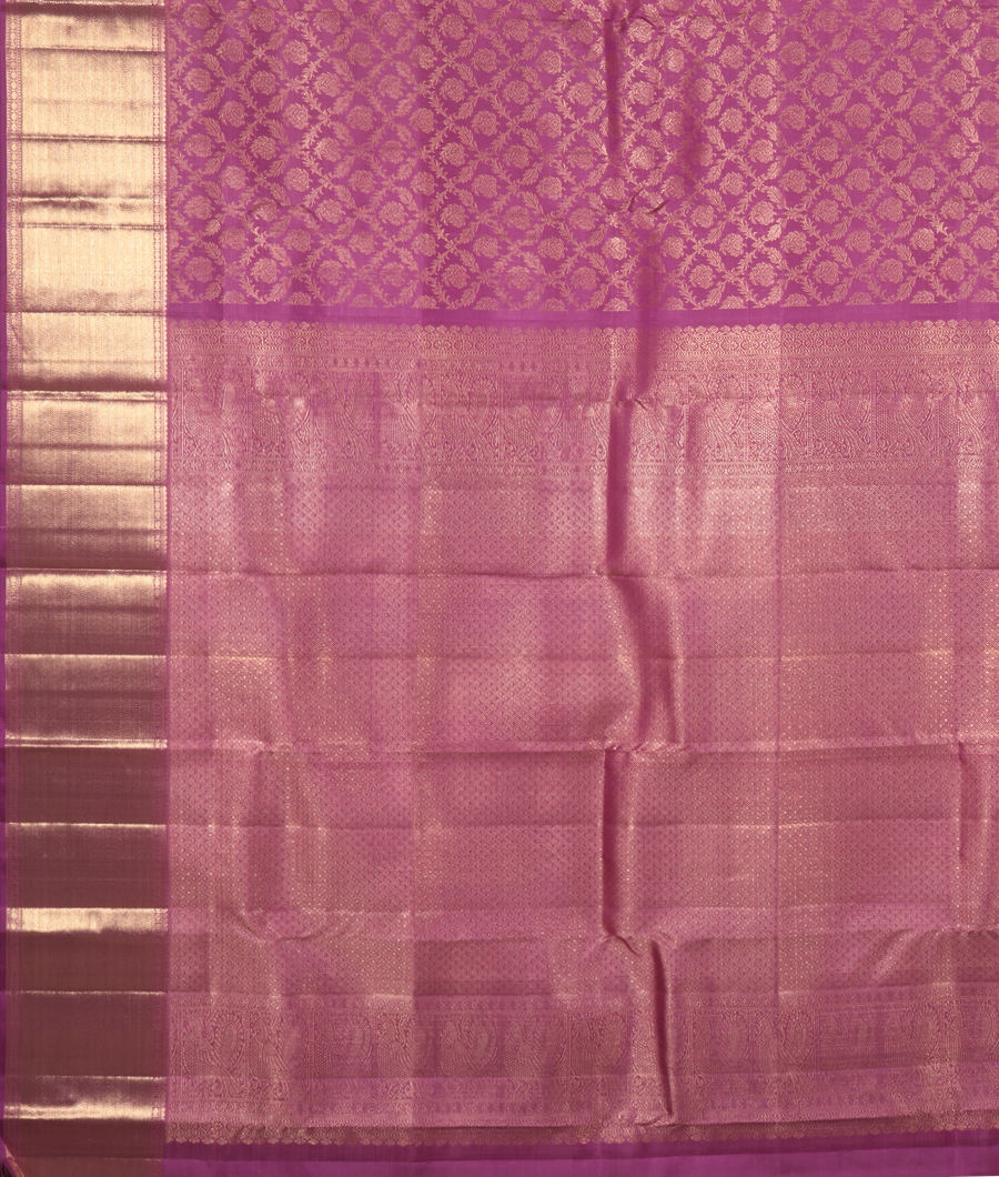Lavender Handwoven Kanjivaram Silk Saree T3147214