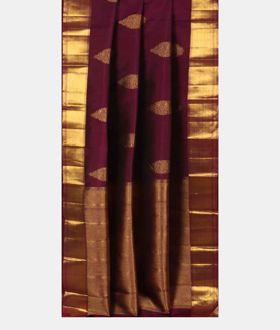 Purple Handwoven Kanjivaram Silk Saree T3372852