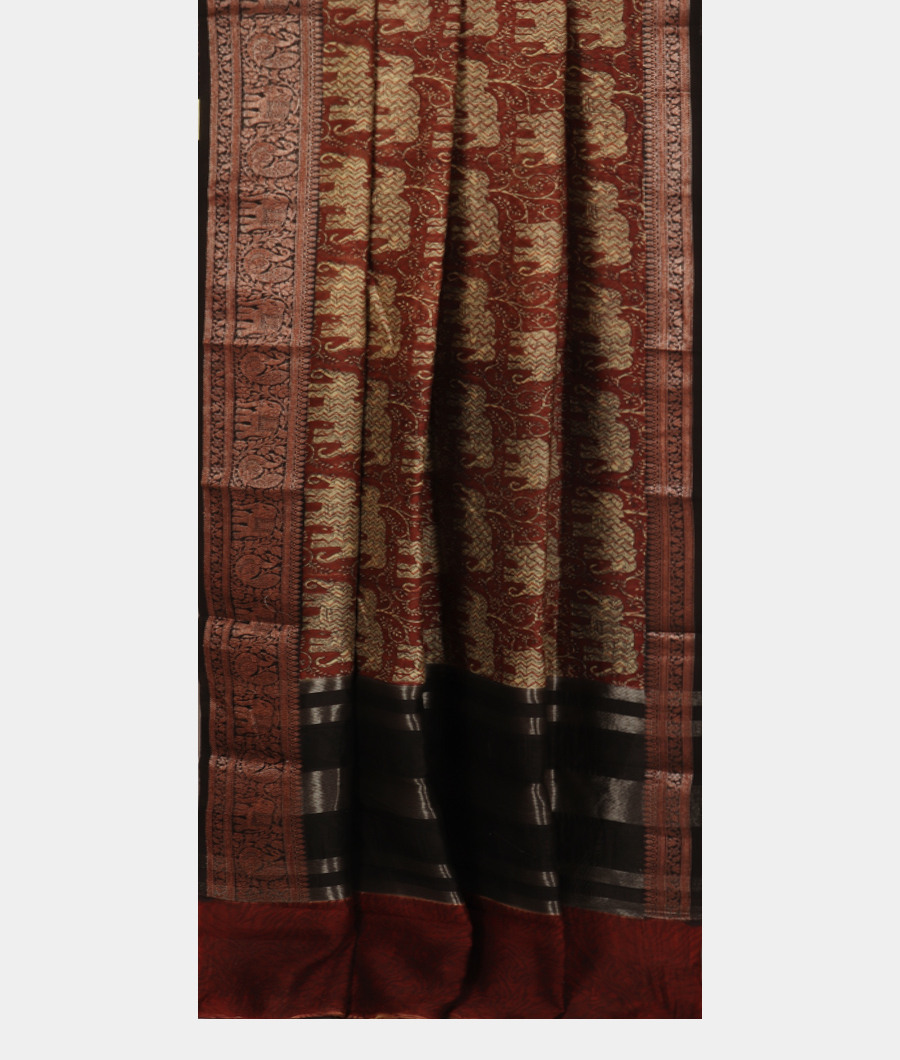 Brown Soft Printed Cotton Saree T3430082