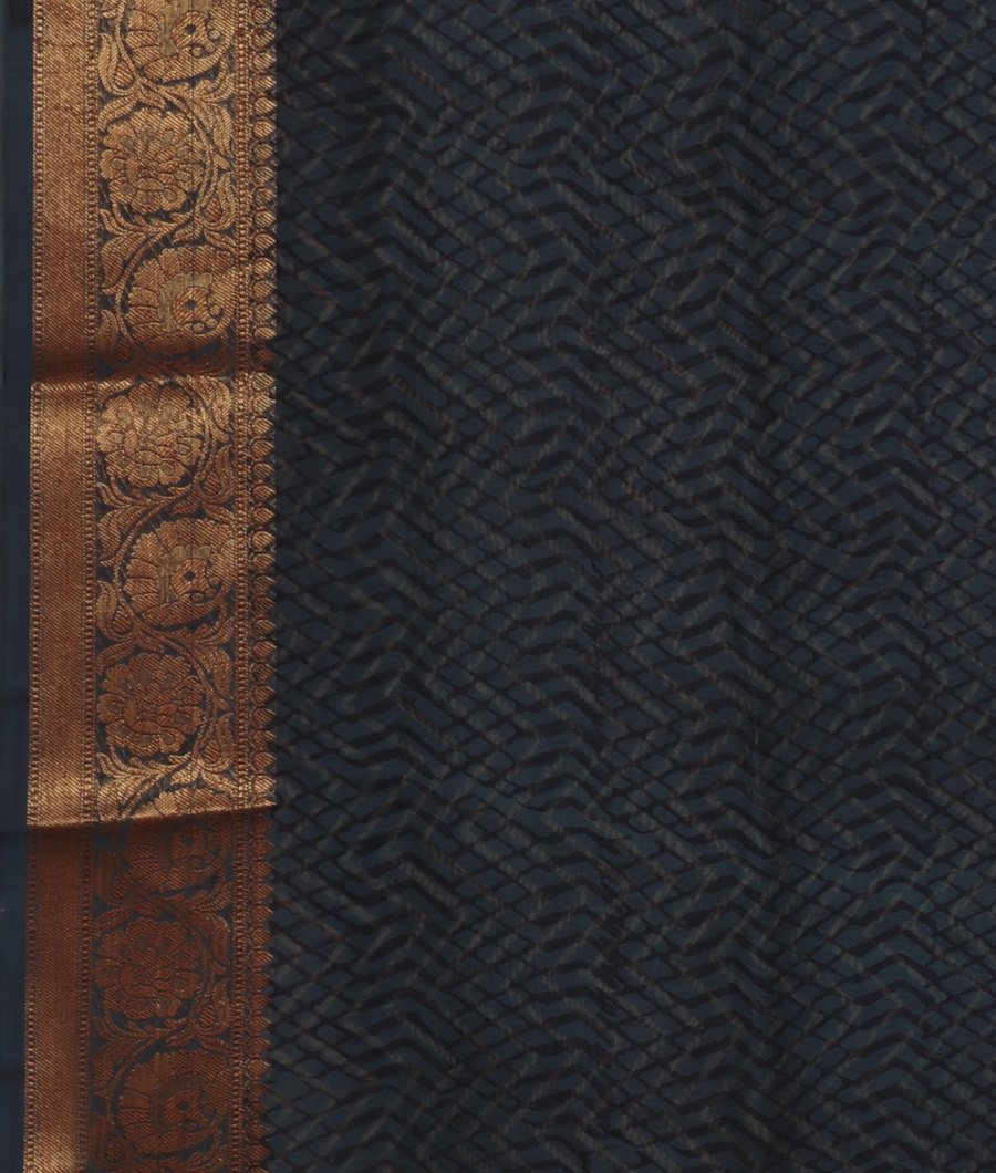 Blue Soft Printed Cotton Saree T3430563