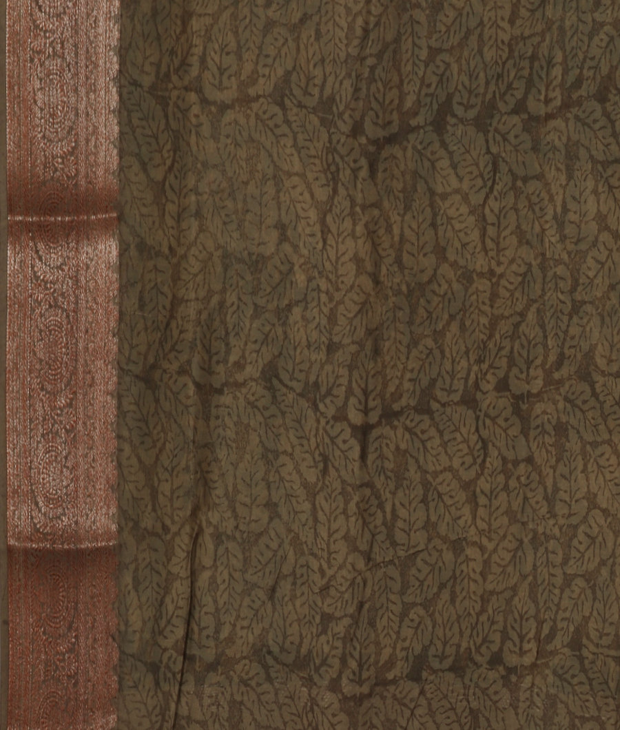 Green Soft Printed Cotton Saree T3430103