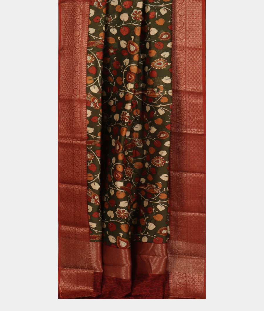 Green Soft Printed Cotton Saree T3431262