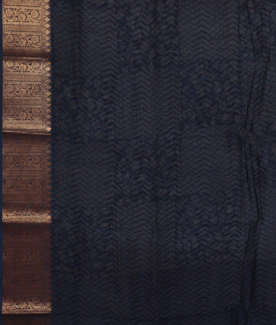 Blue Soft Printed Cotton Saree T3431103