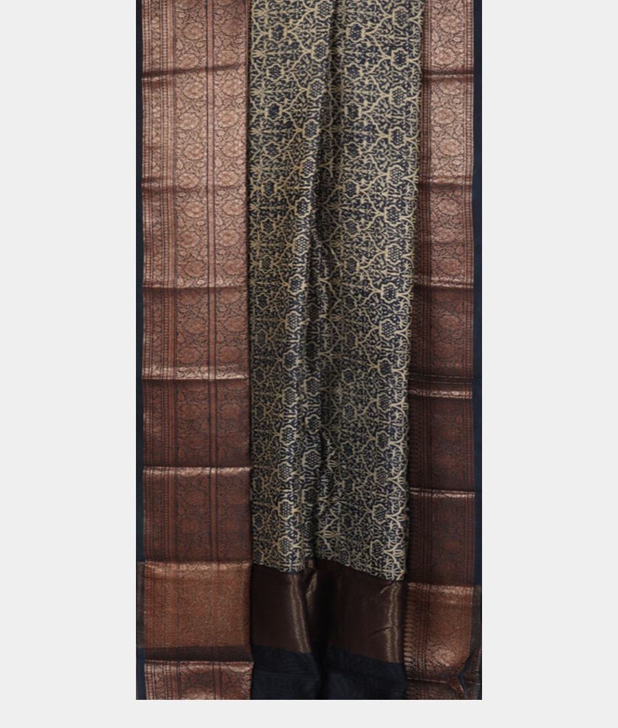 Blue Soft Printed Cotton Saree T3431062