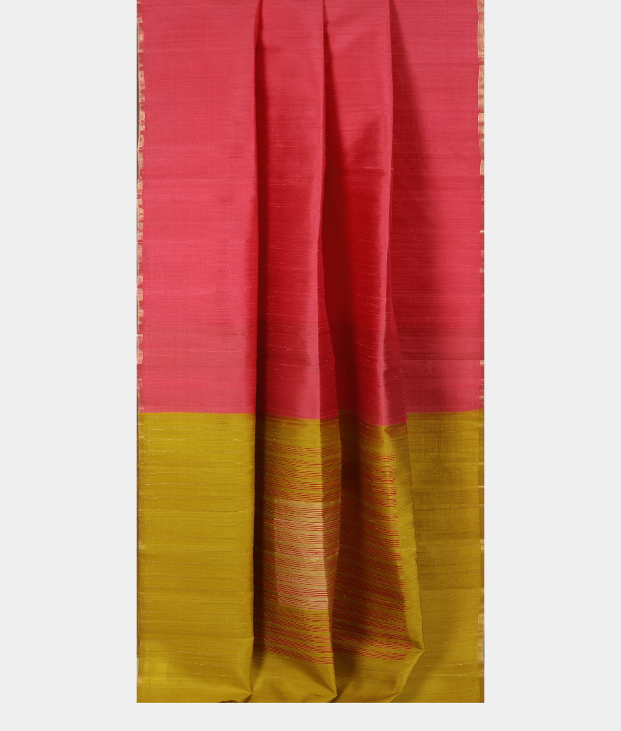 Pink Woven Raw Silk Saree T3403302