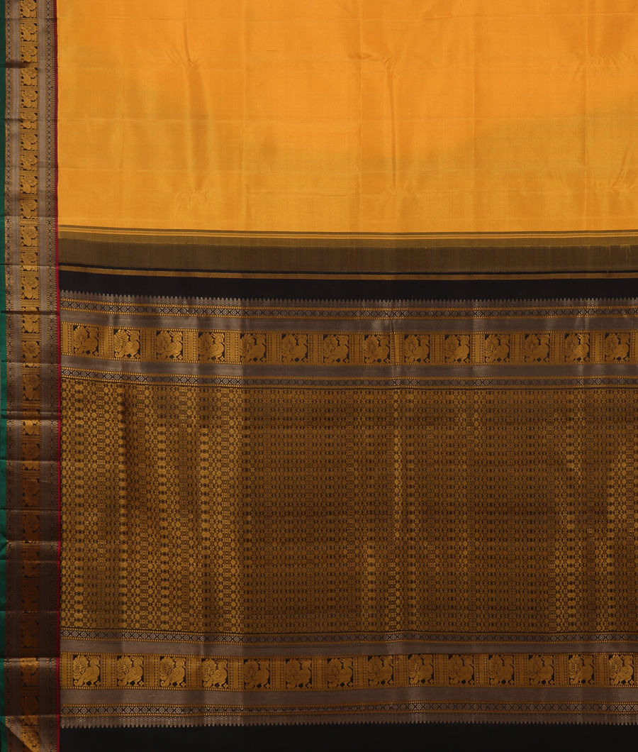 Yellow Handwoven Kanjivaram Silk Saree T3299314