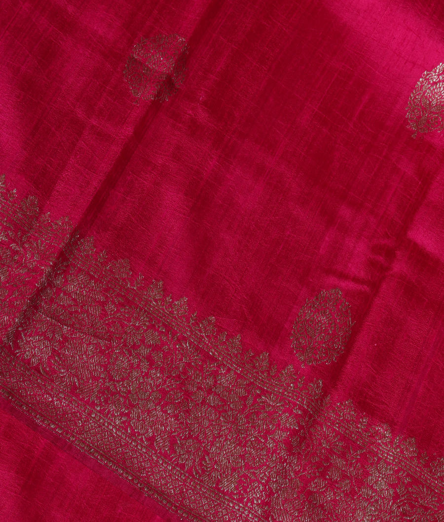 Magenta Banaras Tussar Saree T330367-image