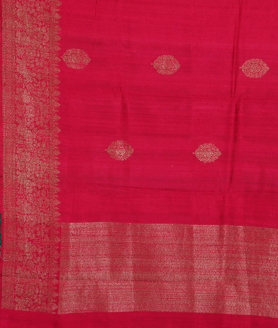 Magenta Banaras Tussar Saree T3303674