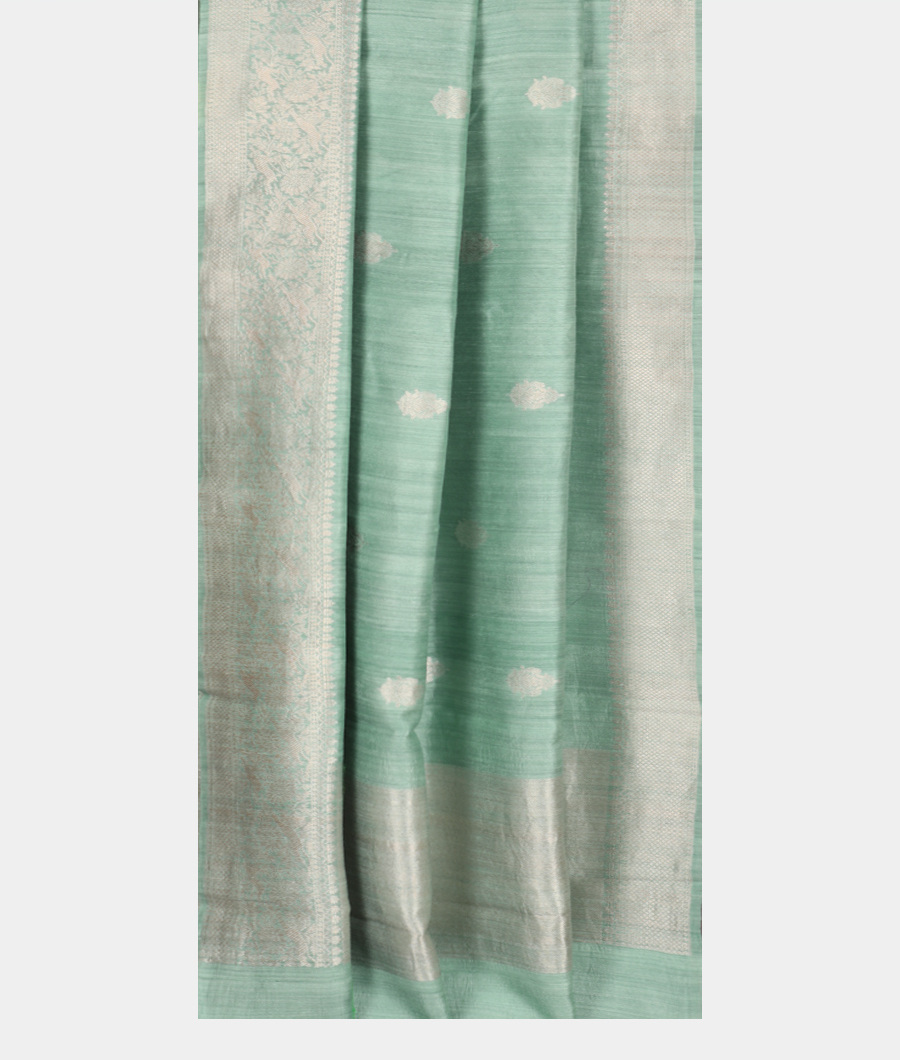 Light Blue Banaras Tussar Saree T3417552