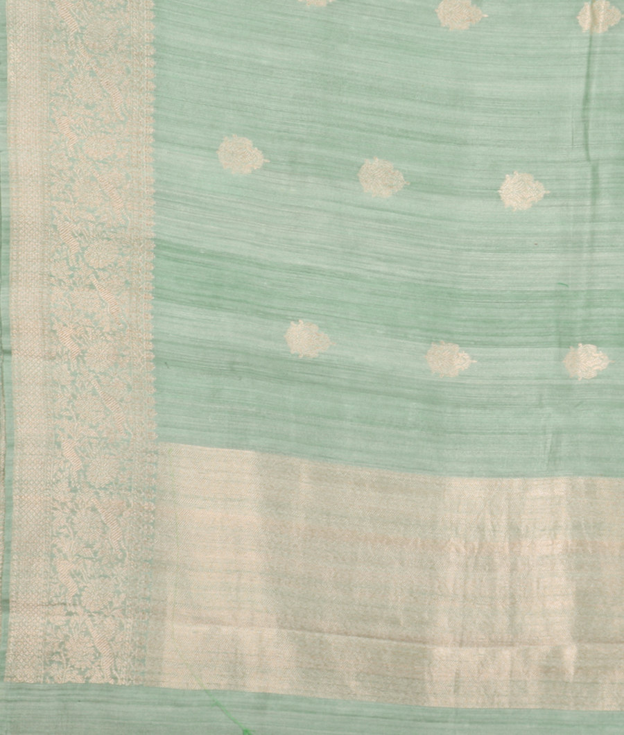Light Blue Banaras Tussar Saree T3417554