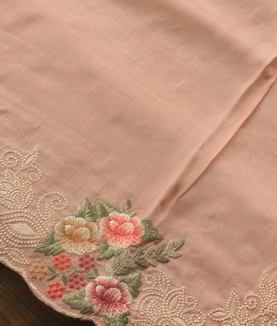 Pink Kora Organza Embroidery Saree T3440844