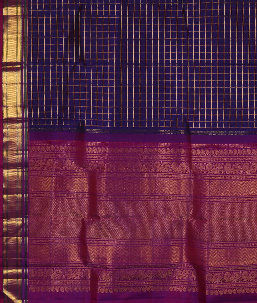 Purple Handwoven Kanjivaram Silk Saree T3254094