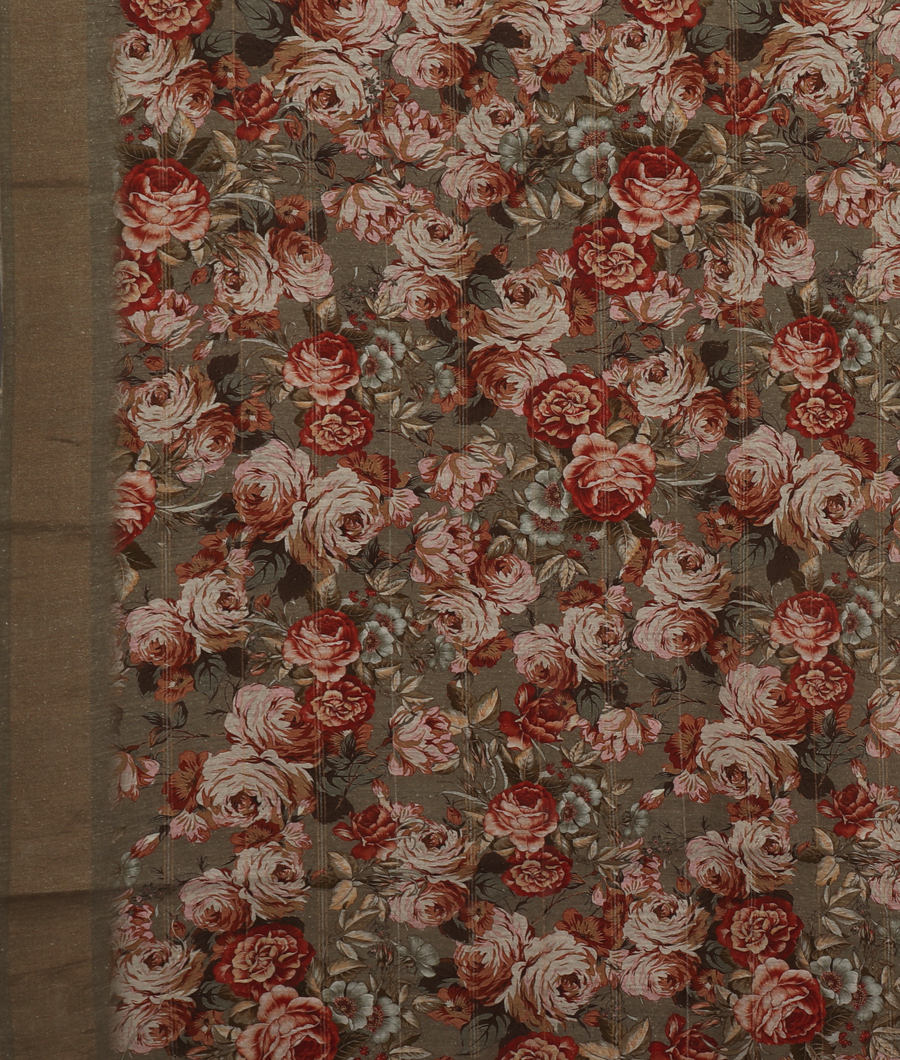 Green Tussar Printed Saree T3404643