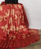 Red Printed Banaras Tussar Georgette Saree T3436261